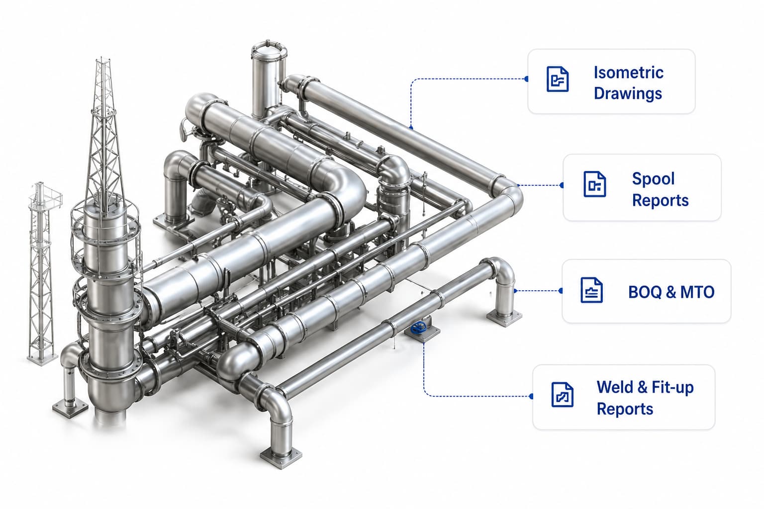 Industrial piping spooling and fabrication services